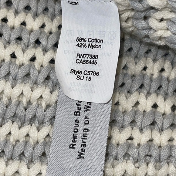 Madewell Women's Cardigan Size S Gray & White Short Sleeve Front Pockets - Picture 9 of 10